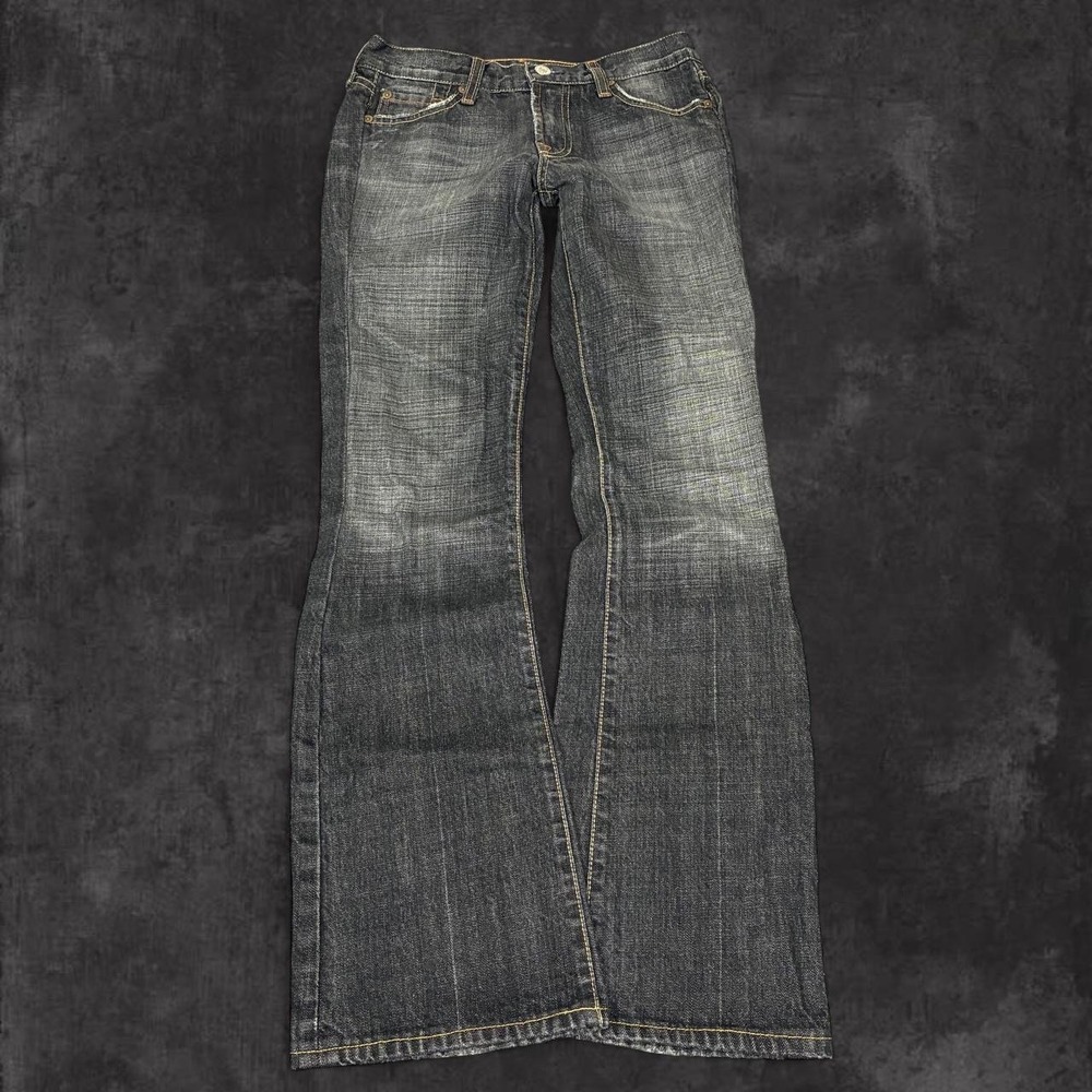 Vintage 7 For All Mankind Dark Gray Wash Low Rise Flared Jeans Women's 26x30